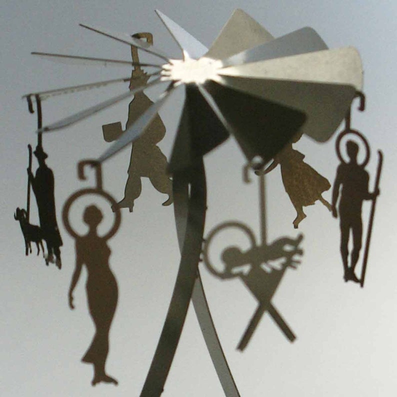 Nativity Scene Candle Carousel Stainless Steel Gift Etsy
