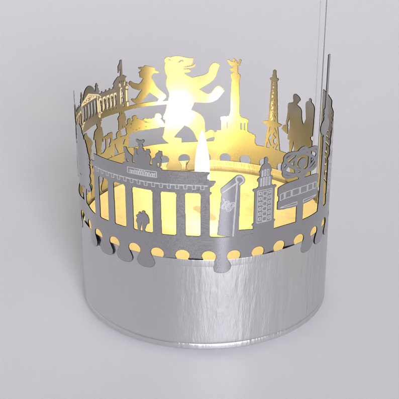 Berlin Skyline Schattenspiel - Kerzenaufsatz mit projizierten Wahrzeichen für magisches Lichtspiel - Perfektes Souvenir für Berlin Fans Bild 10