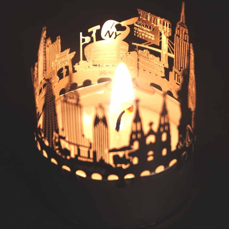 New York Skyline Shadow Play Transform Tea Lights into Stunning Souvenirs with Iconic City Silhouettes Perfect Gift for NYC Fans image 5