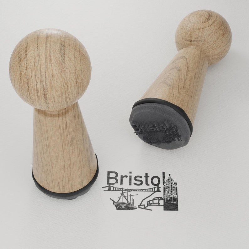 Jeu de tampons souvenir Bristol beaux monuments et motifs, cadeau créatif pour les amateurs, tampons en bois de hêtre de haute qualité image 10