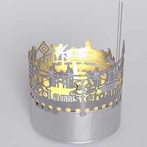 Amsterdam Skyline Shadow Play Lantern: Beautiful Souvenir for Fans, Projects Iconic Silhouette, Ideal Gift for Amsterdam Lovers! image 10