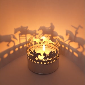 Equestrian Shadow Play - kaarsenhouder paardthema voor betoverende schaduwmotieven | Perfect cadeau voor paardenliefhebbers en ruiters
