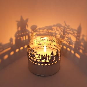 Koblenz Skyline Shadow Play: Accesorio de vela de linterna - Recuerdo fascinante, hermosa proyección de habitación - ¡Regalo perfecto para los fanáticos de Koblenz!