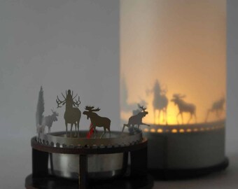 Moose candle votive premium gift box, 3D attachment for candles inc projection screen,candle, holder