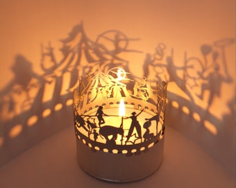 Circus Shadow Play Candle Attachment - Create Magical Circus Themes with Silhouette Shadows - Perfect Gift for Circus Lovers!