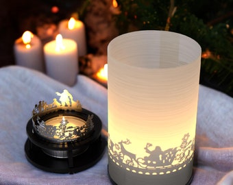 Santa Claus Premium Geschenkbox: Magische Silhouette-Motivkerze für ein wunderschönes Schattenspiel - Weihnachtsdeko, Geschenkidee