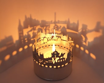 Budapest Skyline Shadow Play: Stunning Lantern Candle Attachment - Souvenir for Budapest Fans