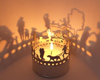 Dogs Shadow Play Candle Attachment: Create Enchanting Dog-Themed Shadow Theater, Perfect for Halloween Décor - Great Gift!