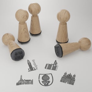 Set di francobolli ricordo di Augsburg: splendidi monumenti e motivi, idea regalo creativa per appassionati - timbri in legno di alta qualità
