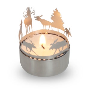 Nativity Scene candle votive shadow play gift, 3D stainless steel attachment for candles incl postcard image 9