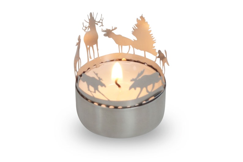 Nativity Scene candle votive shadow play gift, 3D stainless steel attachment for candles incl postcard image 9