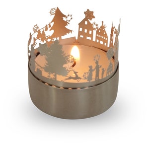 Nativity Scene candle votive shadow play gift, 3D stainless steel attachment for candles incl postcard image 6