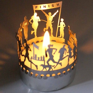 Marathon Shadow Play Candle Attachment: Inspiring Silhouette Motifs Perfect Gift for Runners and Fitness Enthusiasts image 6