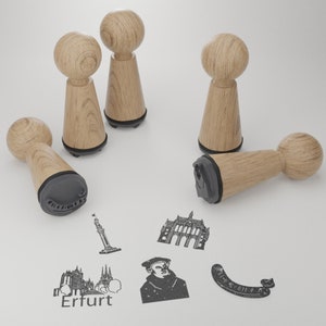 Jeu de tampons souvenir d'Erfurt - Capturez la beauté des monuments d'Erfurt avec cet objet de collection exquis - Cadeau parfait pour les passionnés !
