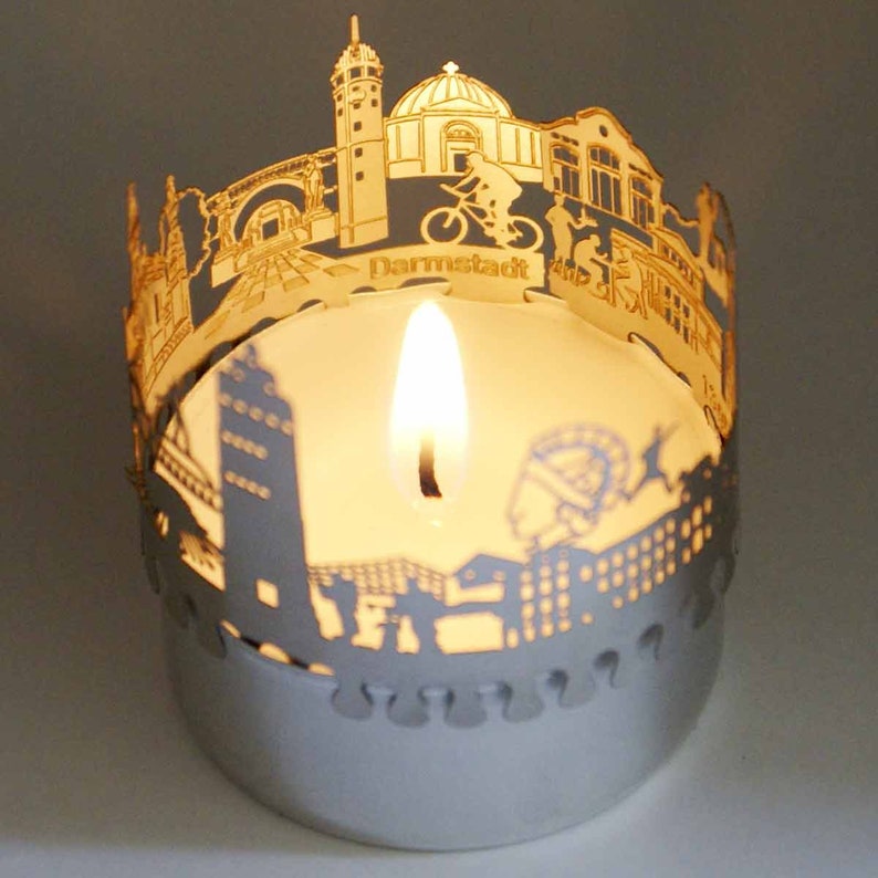 Darmstadt Candle Votive Skyline Shadow Play Souvenir Gift 3D Etsy