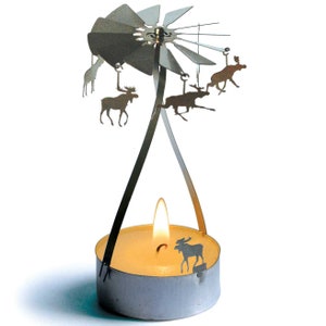Moose candle carousel, stainless steel gift image 1