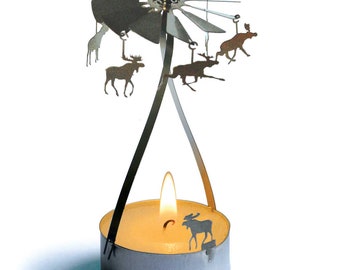 Moose candle carousel, stainless steel gift