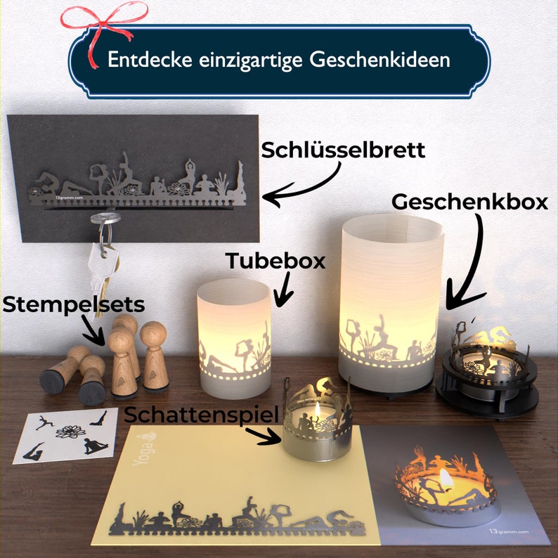 Yoga Schattenspiel Entspannendes Windlicht für Yoga-Liebhaber, meditative Atmosphäre und wunderschönes Schattenspiel, ideales Geschenk Bild 9