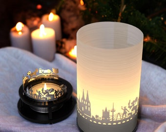 Cologne Souvenir Premium Gift Box - Iconic Skyline Silhouette Candle for Cologne Fans - Beautiful Shadow Play - Perfect City Souvenir!