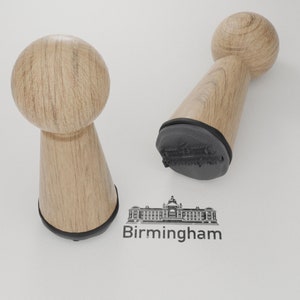 Jeu de tampons souvenir de Birmingham Tampons en bois magnifiquement fabriqués, cadeau idéal pour les amateurs de Birmingham et les projets créatifs image 6