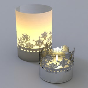 Tube cadeau flocons de neige Bougie pour jeux d'ombres Belle projection de silhouette hivernale pour une décoration intérieure enchanteresse Cadeau de Noël parfait image 7