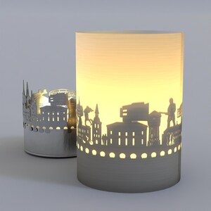 Oldenburg Skyline Gift Tube Shadow Play Beautiful Souvenir Candle with City Silhouette Projection Perfect for Oldenburg Fans image 3