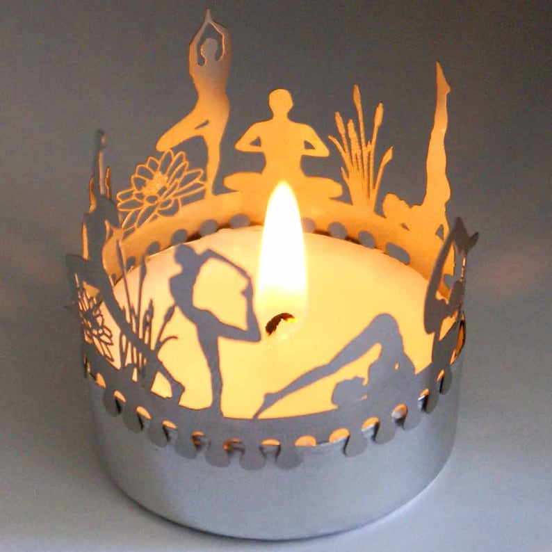 Yoga Shadow Play Candle Attachment Transform Your Space with Serene Motif Shadows Perfect Gift for Yoga Enthusiasts image 7