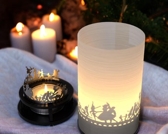 Dancing Premium Gift Box - Silhouette Motif Candle w/ Beautiful Shadow Play for Dance Enthusiasts - Perfect Gift Idea!