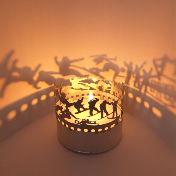 Snowboard Shadow Play: Unique Candle Attachment for Stunning Snowboard-Themed Shadow Effects - Perfect Gift!