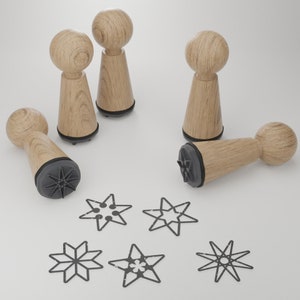 Set di timbri con stelle - 5 bellissimi e magici timbri per artigianato, scrapbooking e regali - Idea regalo creativa e stimolante