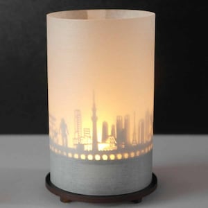 Tokyo Souvenir Premium Gift Box - Beautiful Motif Candle Projecting Tokyo Skyline & Silhouette - Perfect Tokyo Fan Souvenir
