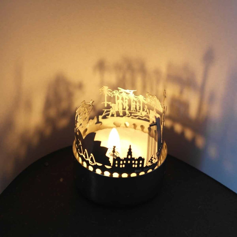 Sydney candle votive skyline shadow play souvenir gift 3D Etsy