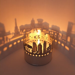 Indianapolis Skyline Schattenspiel - Souvenir für Fans, Magie im Kerzenlicht - Silhouette-Projektion von Indianapolis, ideales Geschenk
