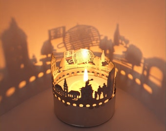 Mannheim Skyline Shadow Play - Lantern Candle Attachment for Stunning Room Projection - Perfect Souvenir for Mannheim Fans!