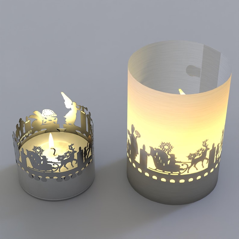 Advent Shadow Advent Shadow Play Candle | Christmas Motif Gift Tube - Etsy Australia