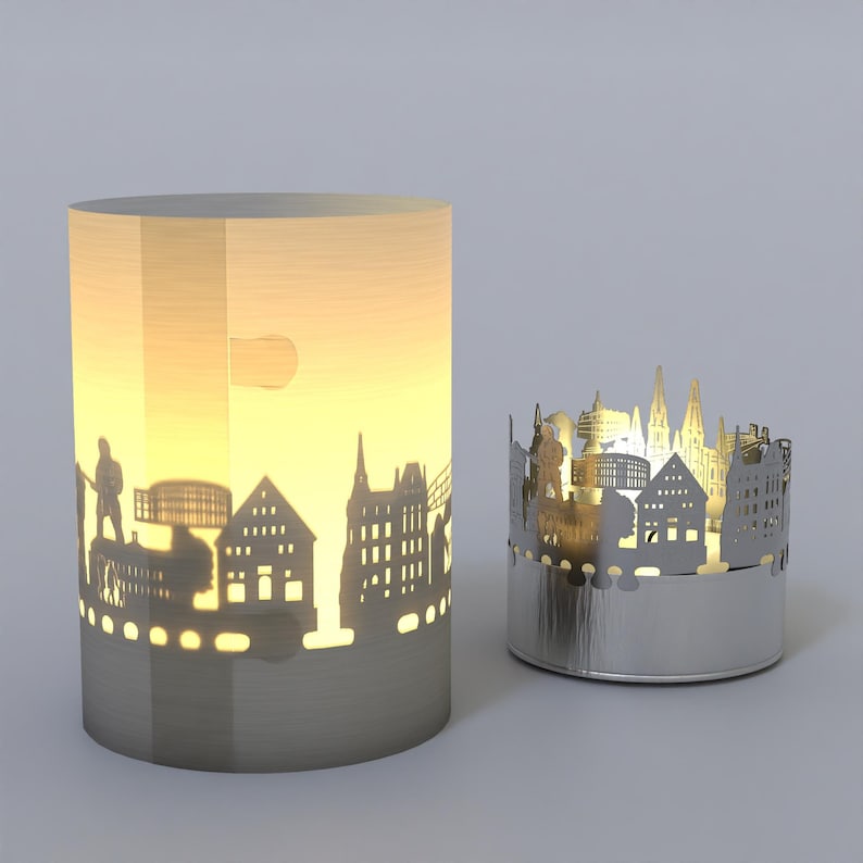 Oldenburg Skyline Gift Tube Shadow Play Beautiful Souvenir Candle with City Silhouette Projection Perfect for Oldenburg Fans image 10