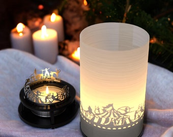 Circus Premium Gift Box - Silhouette Motif Candle for Shadow Play | Perfect Circus Themed Decoration & Unique Gift
