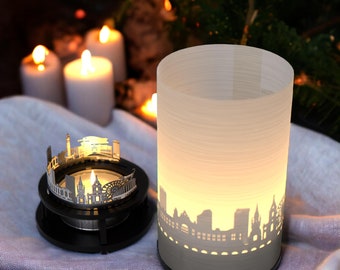 Birmingham Premium Gift Box - Skyline Silhouette Candle Souvenir, Beautiful Shadow Play - Ideal for Birmingham Fans!