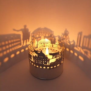 Rome Skyline Shadow Play - Lantern Candle Attachment for Mesmerizing Souvenir, Beautiful Silhouette Projection, Ideal Rome Gift