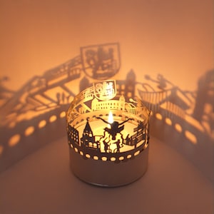 Wuppertal Skyline Schattenspiel - Kerzenaufsatz mit magischem Souvenir-Effekt, perfekt für Wuppertal Fans!