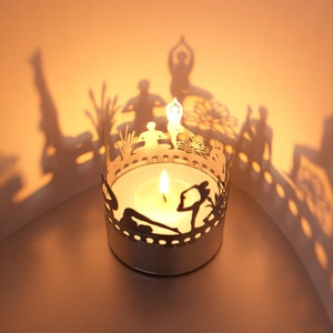 Yoga Shadow Play Candle Attachment Transform Your Space with Serene Motif Shadows Perfect Gift for Yoga Enthusiasts image 3