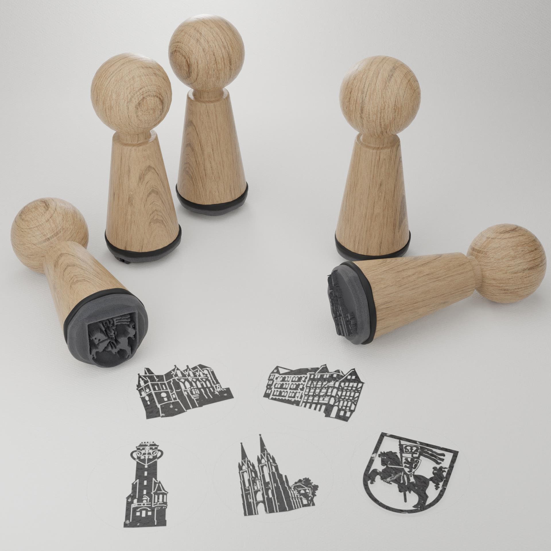 Marburg Souvenir Stamp Set - Collectible Wood Stamps with Iconic Landmarks & Sights - Perfect Gift for Marburg Enthusiasts!