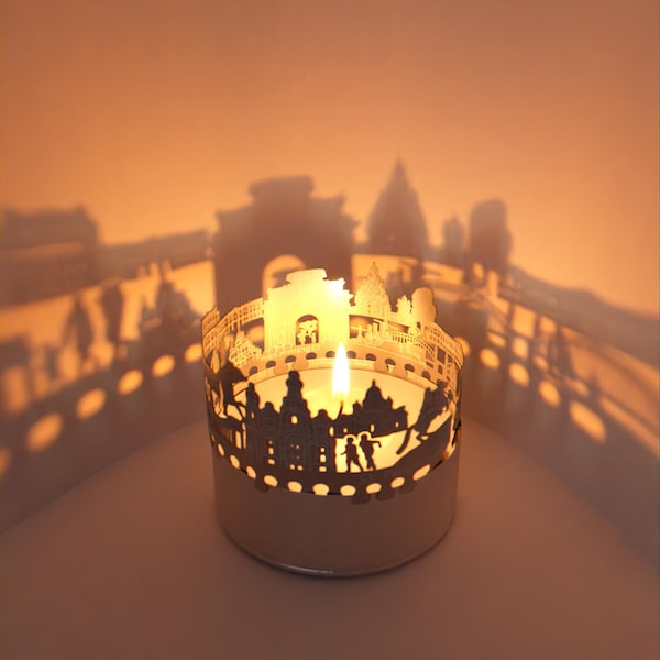 St. Petersburg Skyline Shadow Play - Enchanting Lantern Candle Attachment - Perfect Souvenir for St. Petersburg Fans!