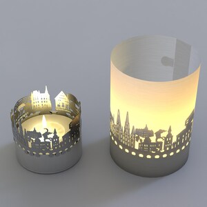 Oldenburg Skyline Gift Tube Shadow Play Beautiful Souvenir Candle with City Silhouette Projection Perfect for Oldenburg Fans image 2