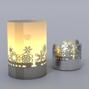 Tube cadeau flocons de neige Bougie pour jeux d'ombres Belle projection de silhouette hivernale pour une décoration intérieure enchanteresse Cadeau de Noël parfait image 10