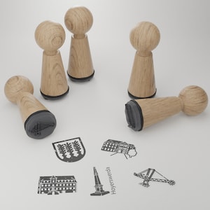 Ensemble de tampons souvenir Hoyerswerda - Monuments et motifs captivants - Cadeau parfait pour les passionnés de la ville et les amateurs de cartes postales !