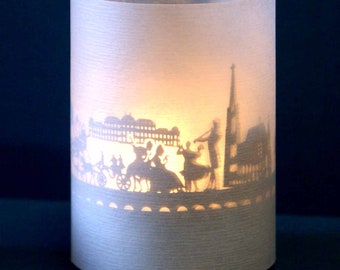 Vienna Skyline Gift Tube Shadow Play - Beautiful Souvenir Candle with Iconic Landmark Silhouettes, Perfect for Vienna Fans!