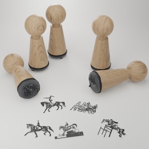 Set di timbri equestri - Bellissimi e magici motivi di cavalli per artigianato creativo, album di ritagli e decorazioni per la casa - 5 timbri inclusi!