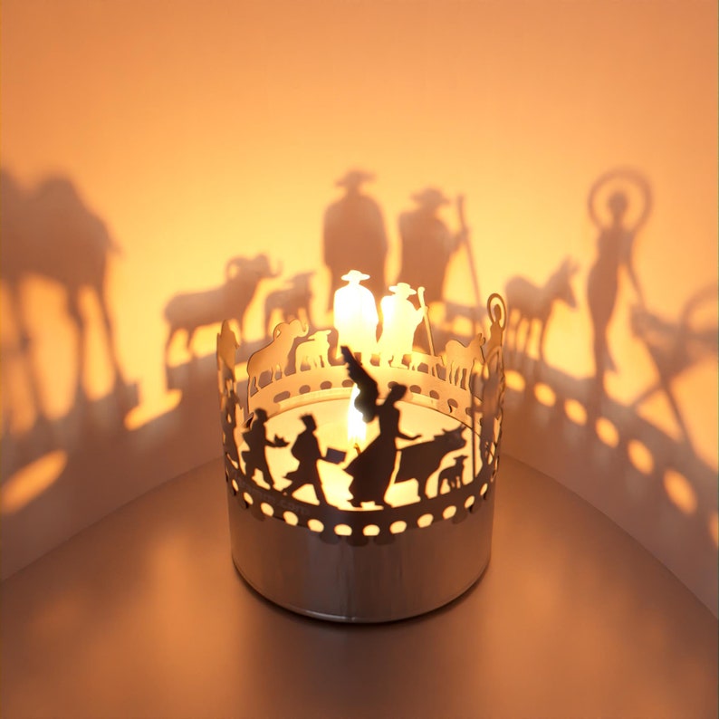 Nativity Scene Shadow Play Candle Attachment Creates Stunning Silhouette Motifs Perfect Christmas Gift image 3