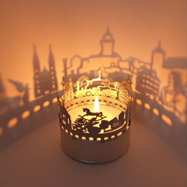 Nuremberg Skyline Shadow Play - Bring the Historic Charm Home with this Candle Attachment - Perfect Souvenir for Fans!